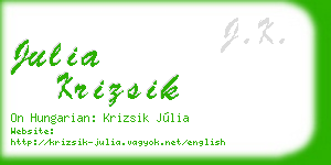 julia krizsik business card
